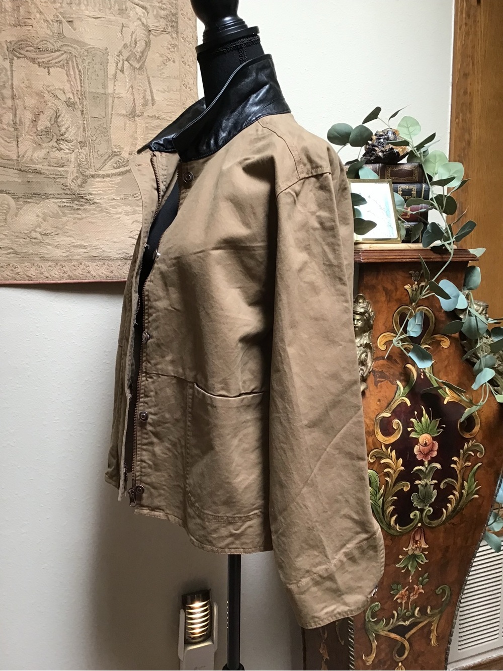 Thread & Supply Brown Canvas Field Jacket with Black Collar - Picture 2 of 10